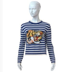 GUCCI TIGER EMBROIDERED OVERSIZED SWEATER Sz S